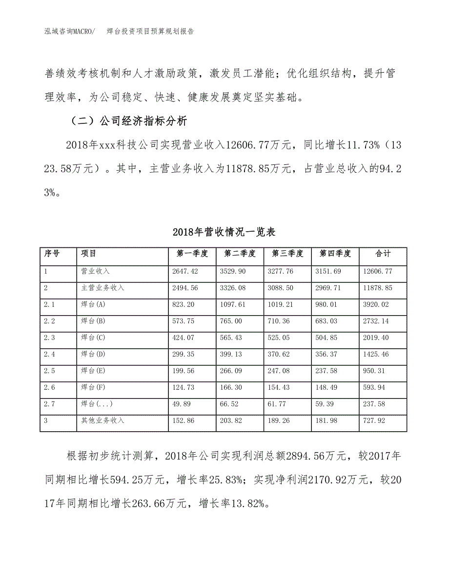 焊台投资项目预算规划报告_第3页