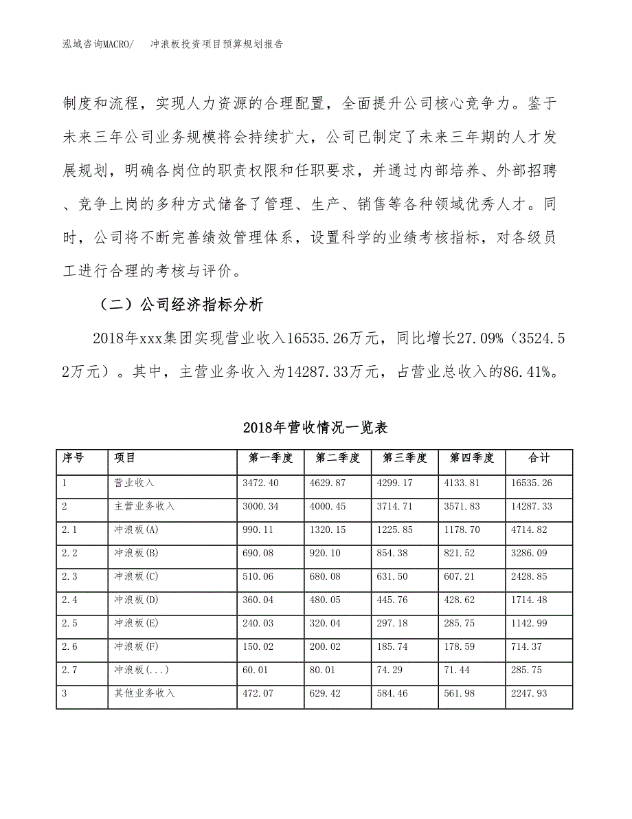 冲浪板投资项目预算规划报告_第3页