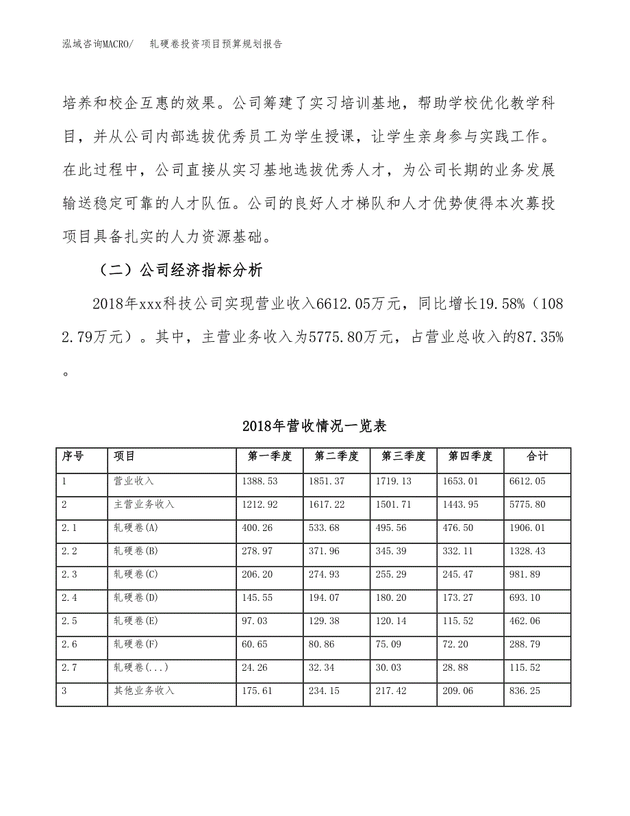 轧硬卷投资项目预算规划报告_第3页