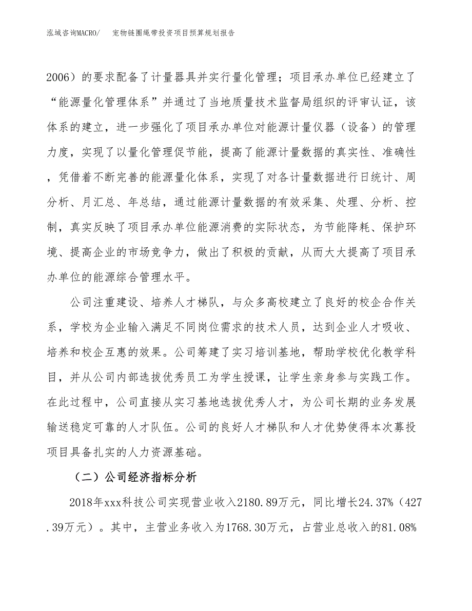 宠物链圈绳带投资项目预算规划报告_第3页