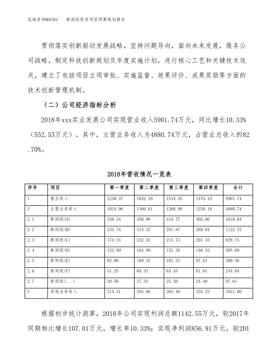 新闻纸投资项目预算规划报告_第3页