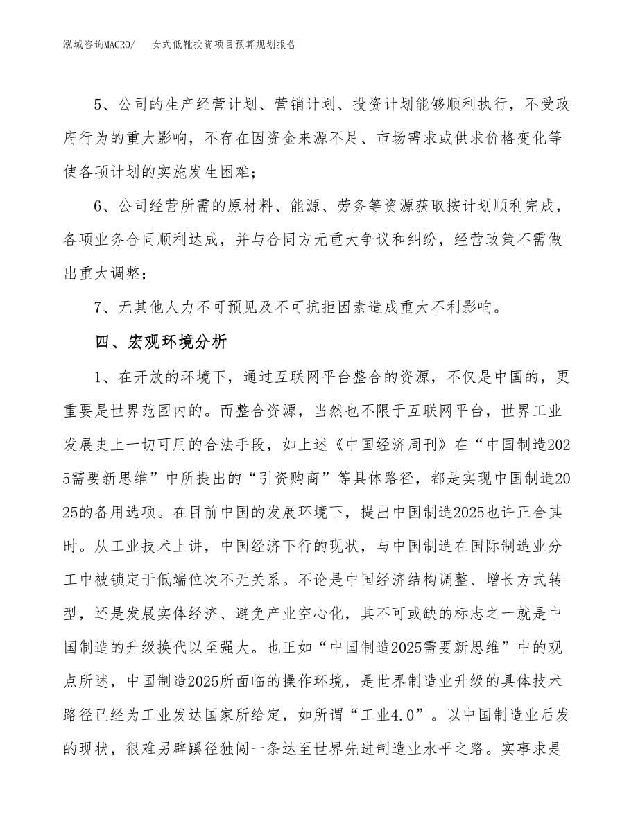 女式低靴投资项目预算规划报告_第5页