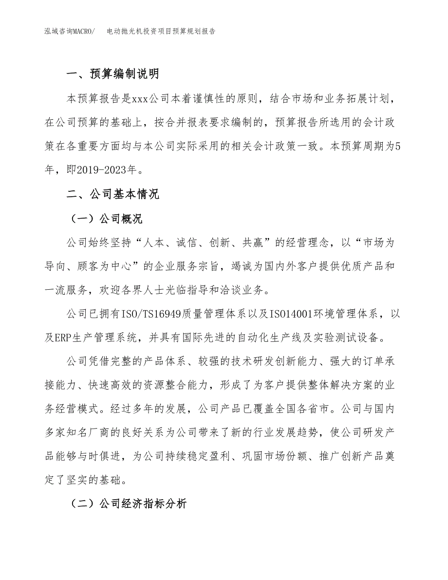 电动抛光机投资项目预算规划报告_第2页