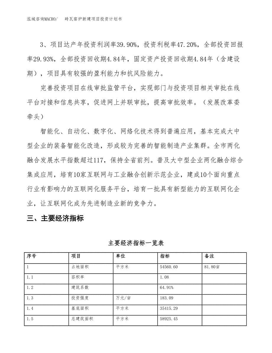 砖瓦窑炉新建项目投资计划书_第5页