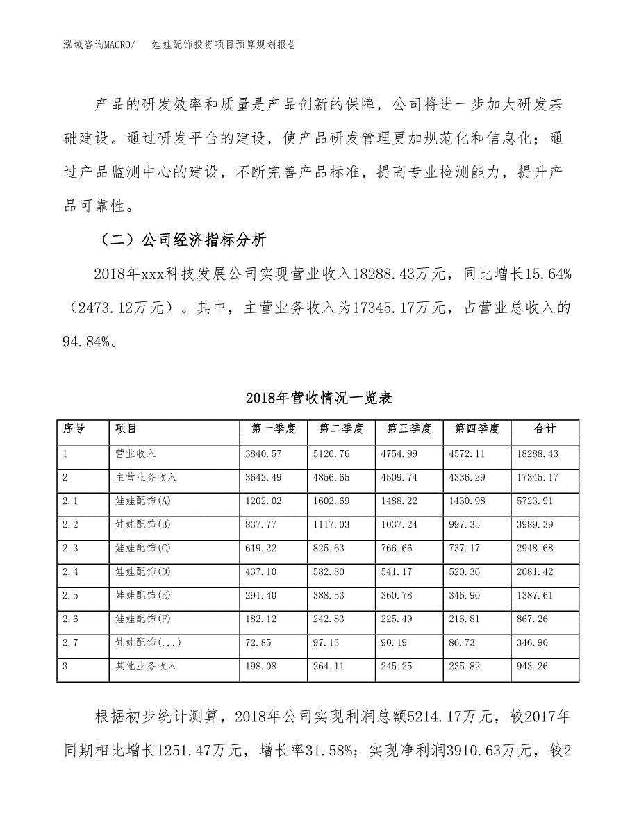 娃娃配饰投资项目预算规划报告_第3页