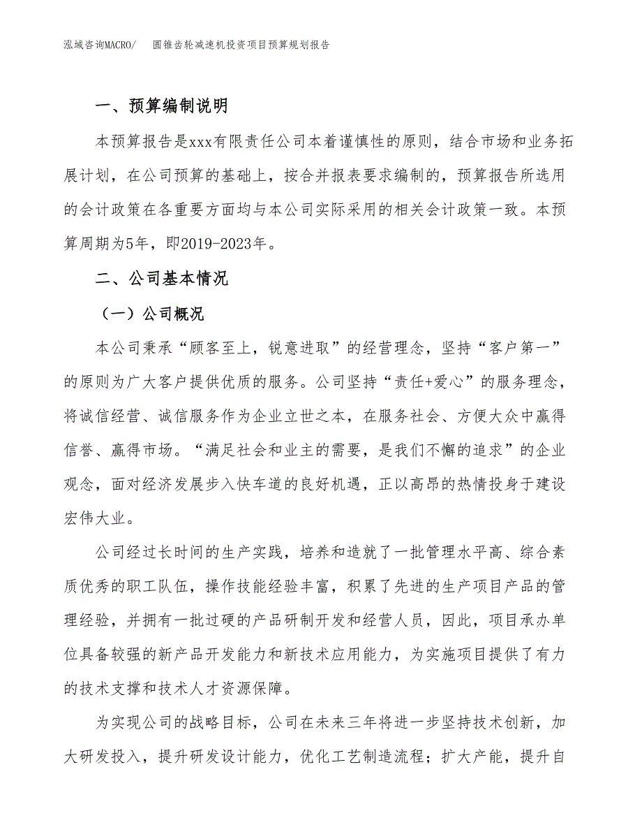 圆锥齿轮减速机投资项目预算规划报告_第2页