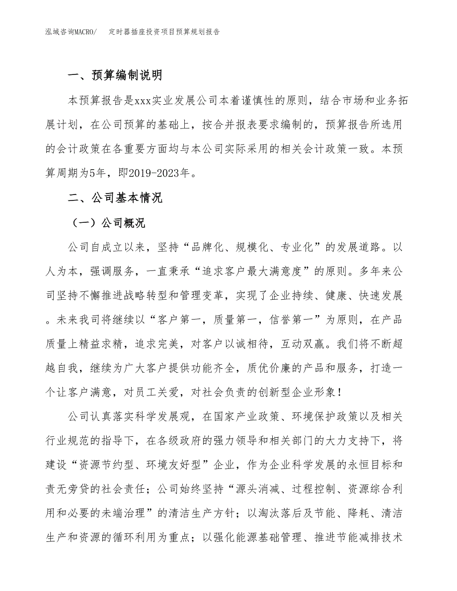 定时器插座投资项目预算规划报告_第2页