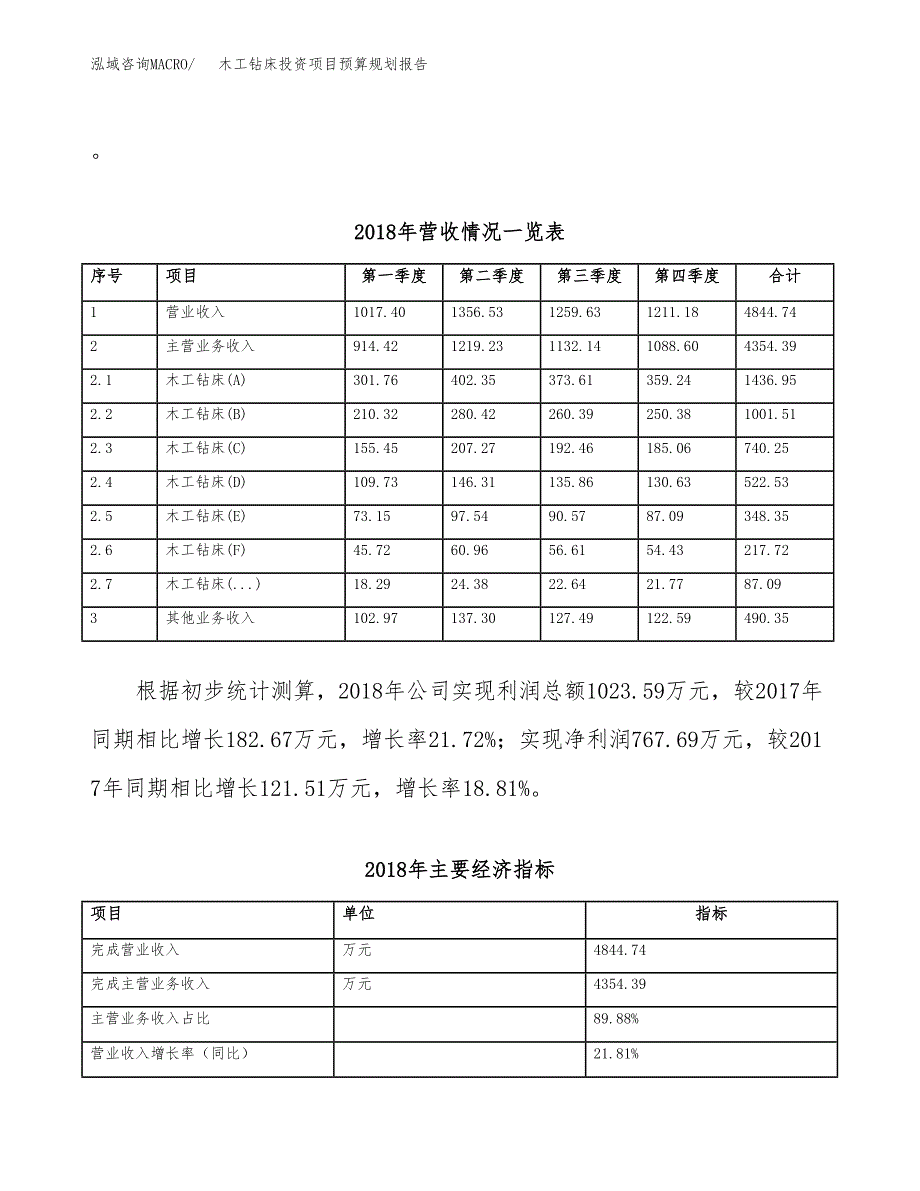 木工钻床投资项目预算规划报告_第3页