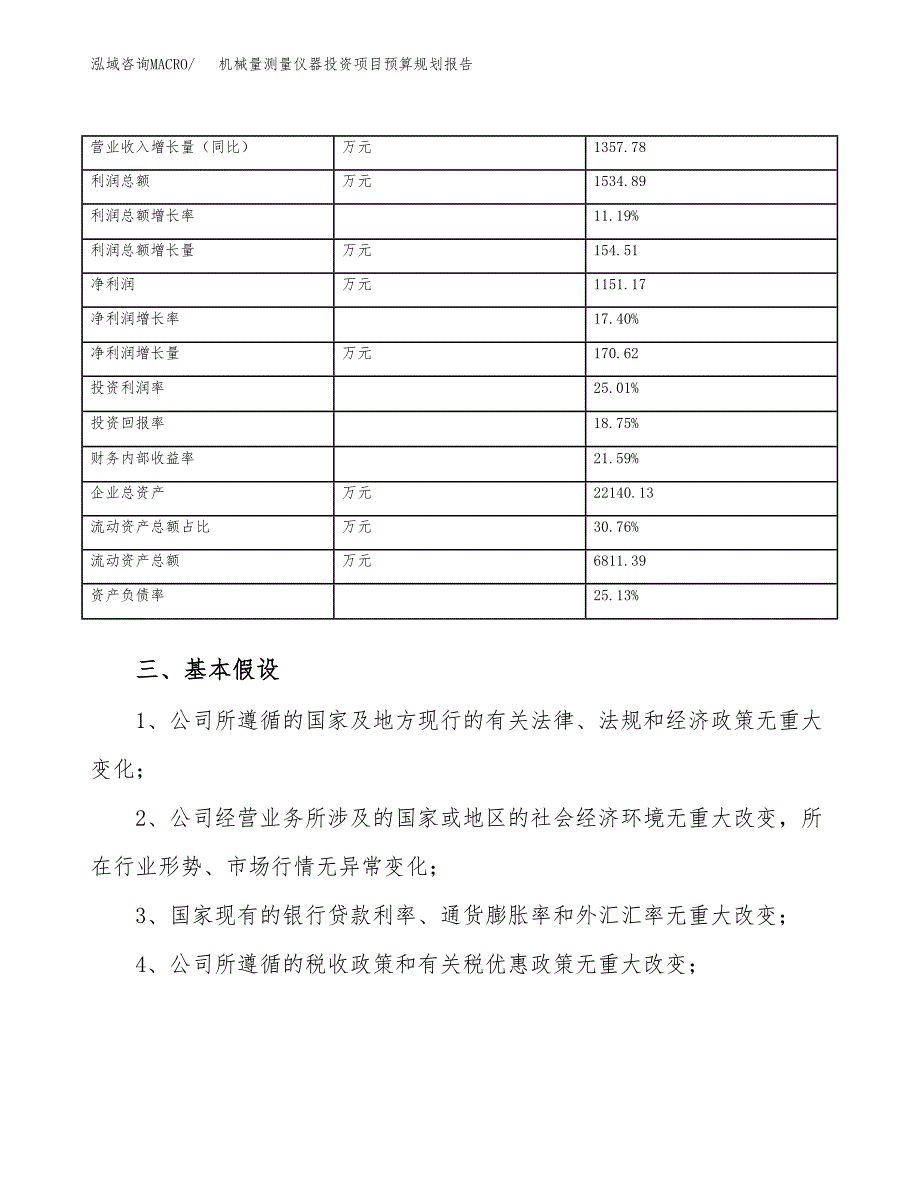 机械量测量仪器投资项目预算规划报告_第4页