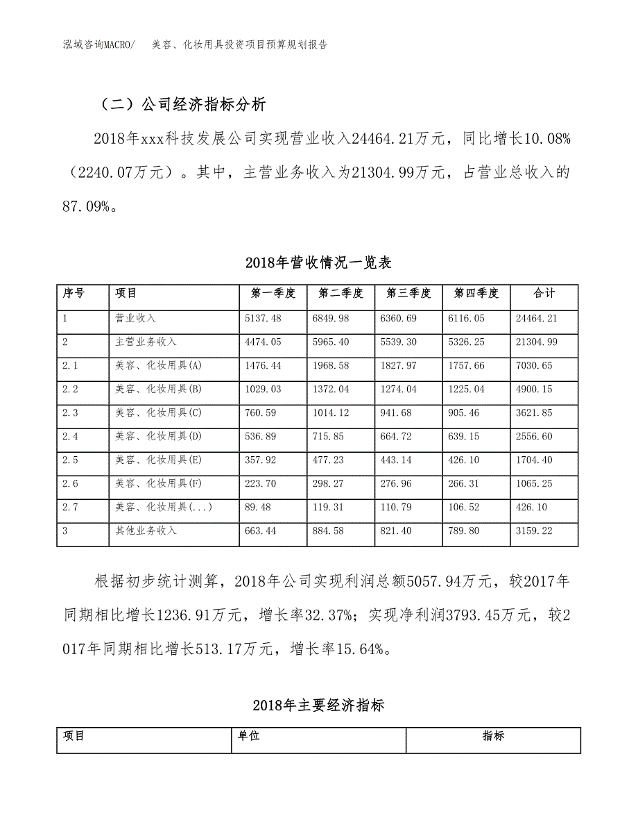 美容、化妆用具投资项目预算规划报告_第3页