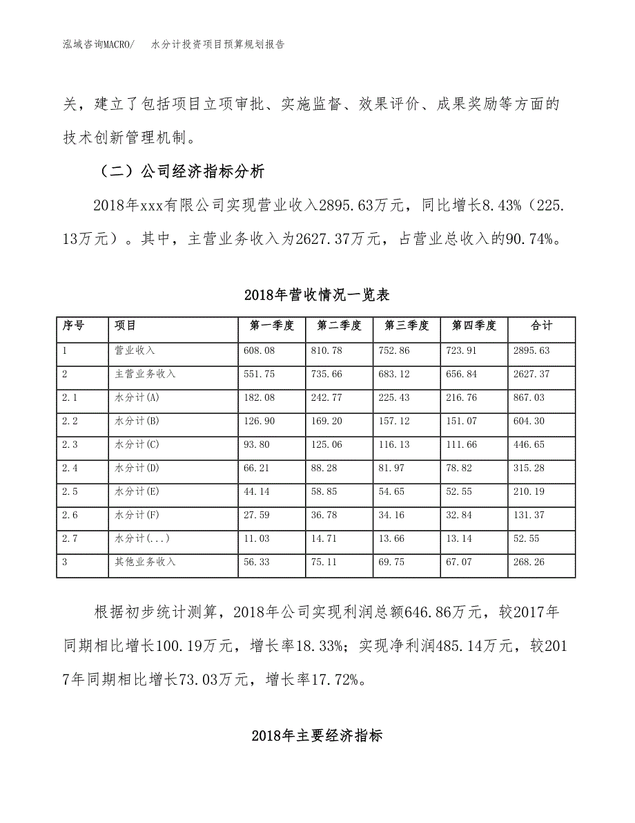 水分计投资项目预算规划报告_第3页