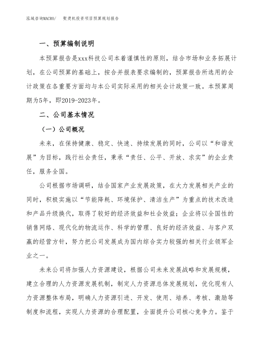 熨烫机投资项目预算规划报告_第2页