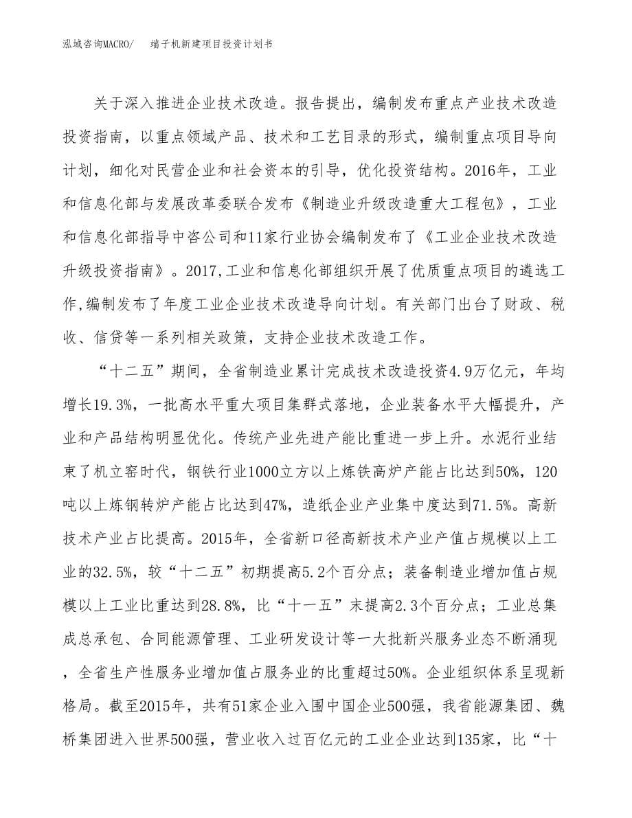 端子机新建项目投资计划书_第5页