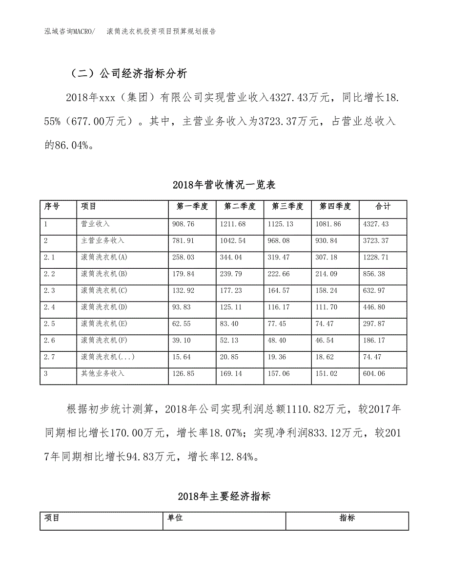 滚筒洗衣机投资项目预算规划报告_第3页