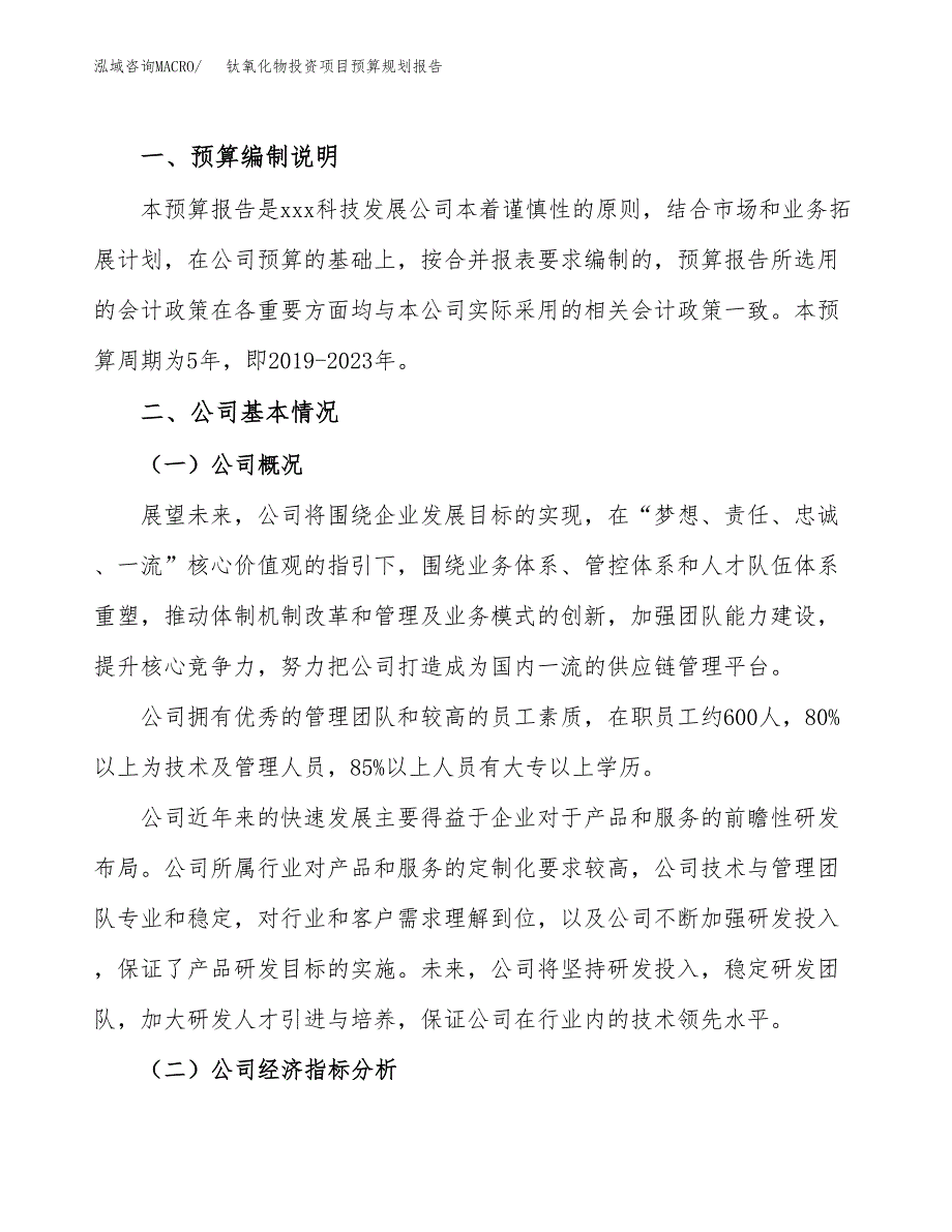 钛氧化物投资项目预算规划报告_第2页