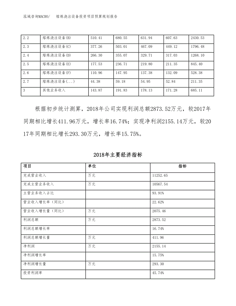 熔炼浇注设备投资项目预算规划报告_第4页