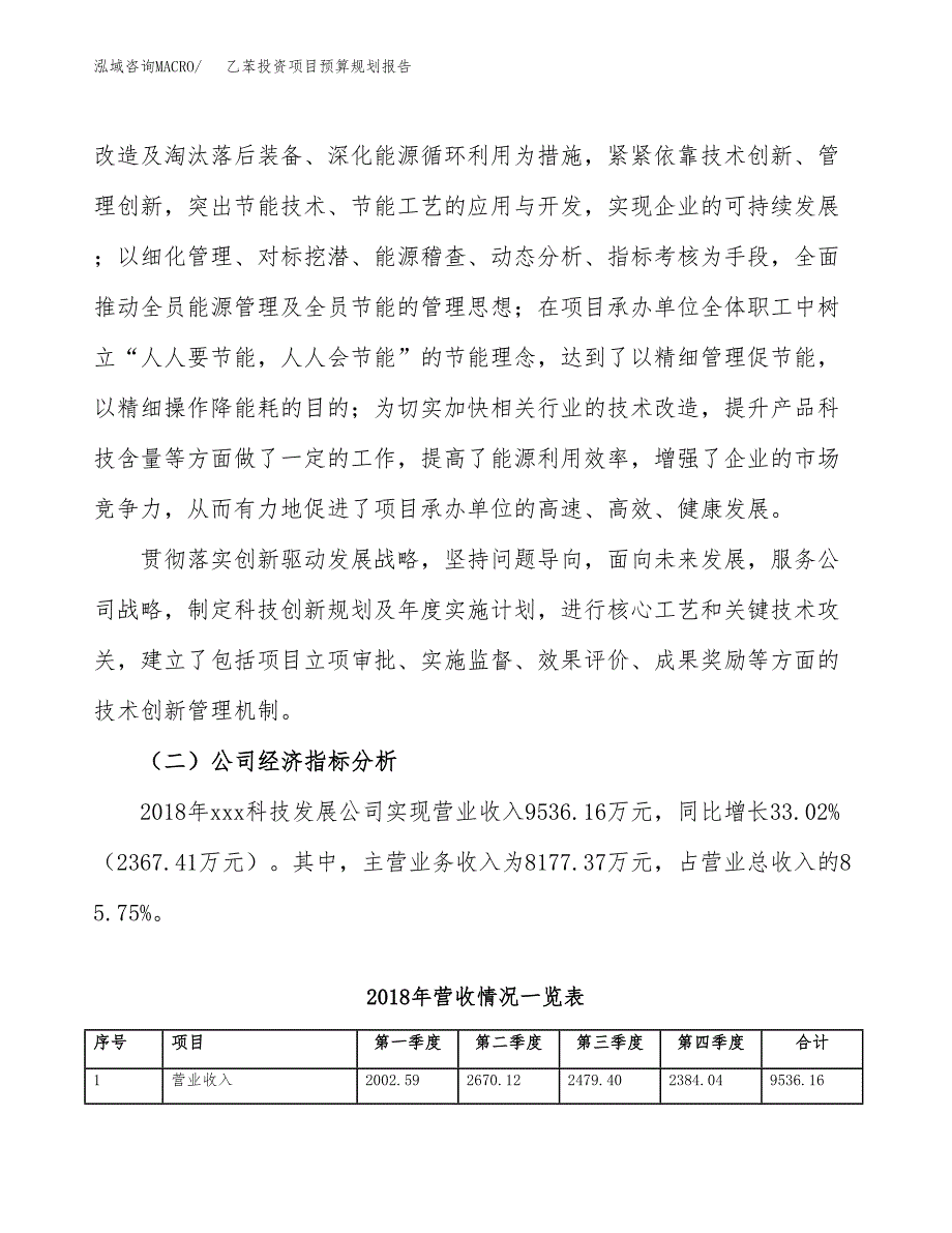 乙苯投资项目预算规划报告_第3页