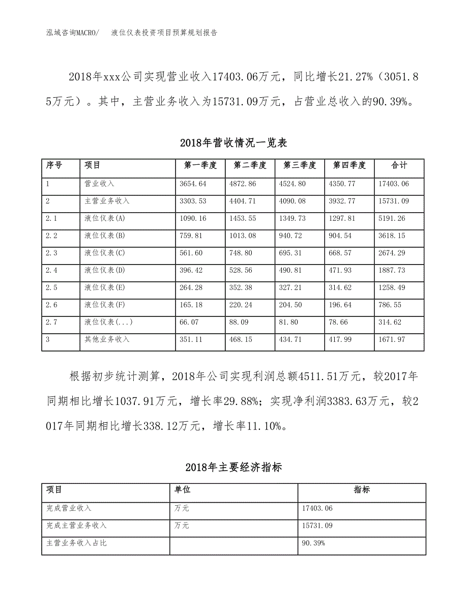 液位仪表投资项目预算规划报告_第3页