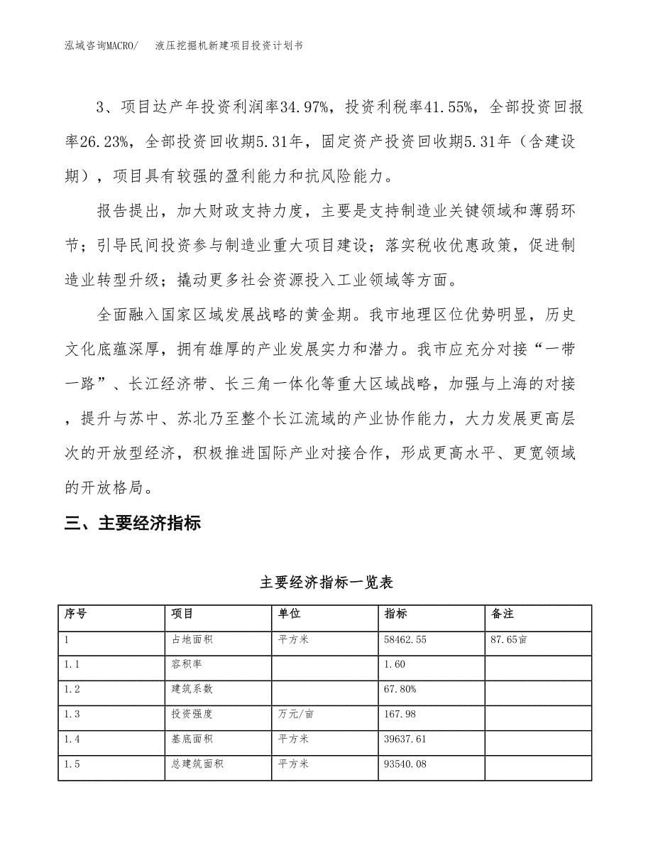 液压挖掘机新建项目投资计划书_第5页