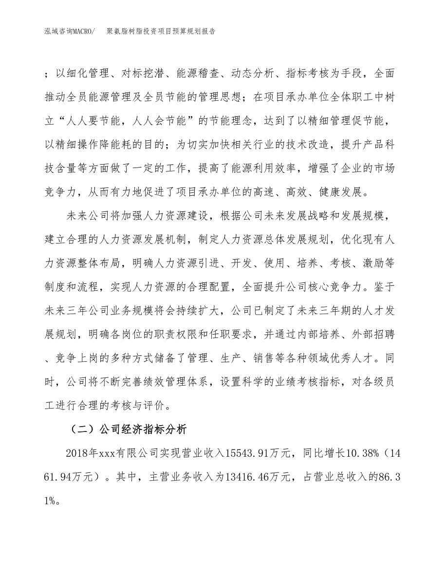 聚氨脂树脂投资项目预算规划报告_第3页