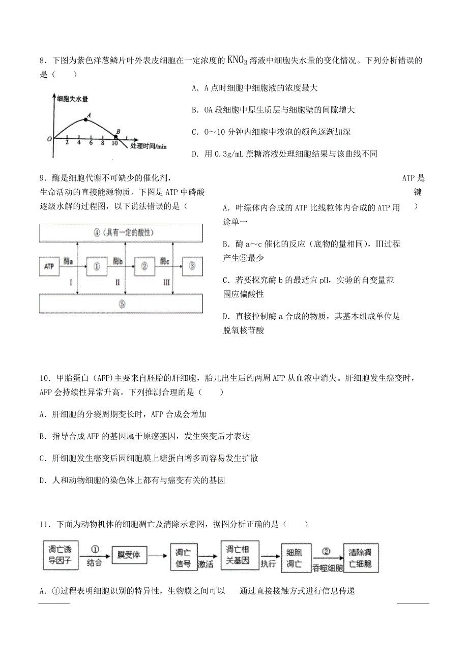 广东省深圳市高级中学2018-2019学年高一下学期期中考试生物附答案_第4页