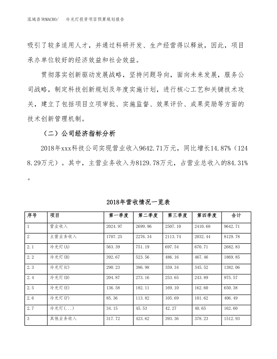 冷光灯投资项目预算规划报告_第3页