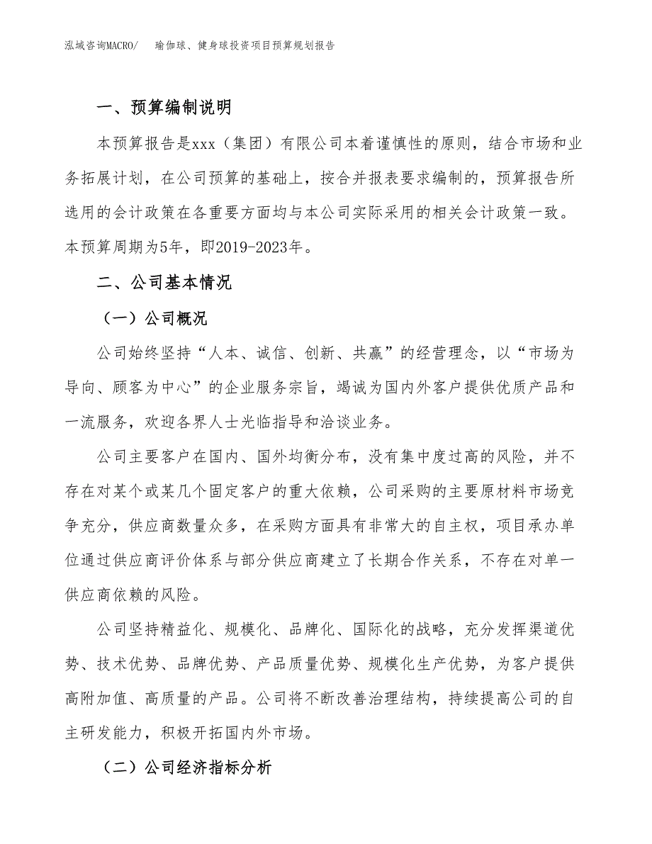 瑜伽球、健身球投资项目预算规划报告_第2页