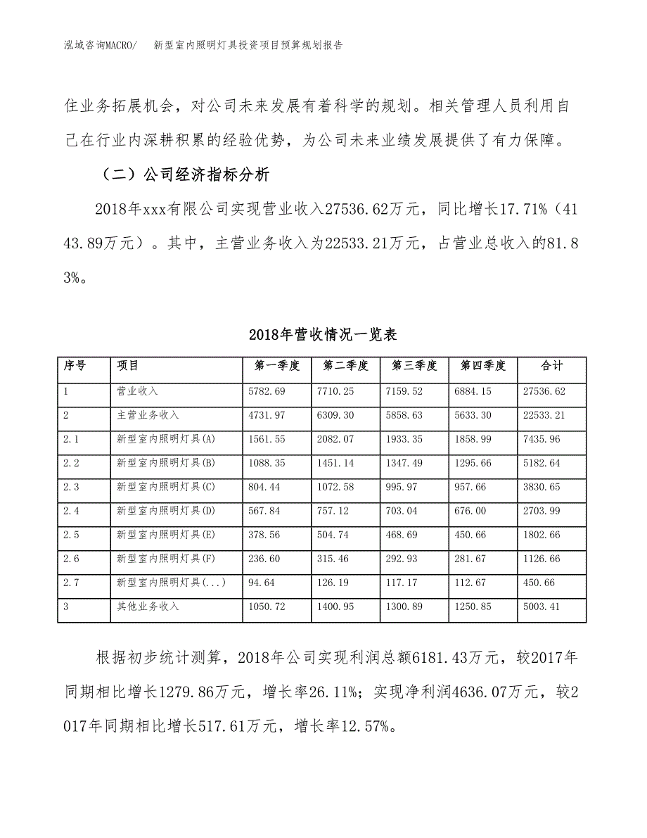 新型室内照明灯具投资项目预算规划报告_第3页