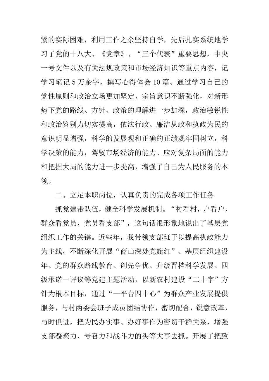 农村党支部个人工作总结.doc_第2页