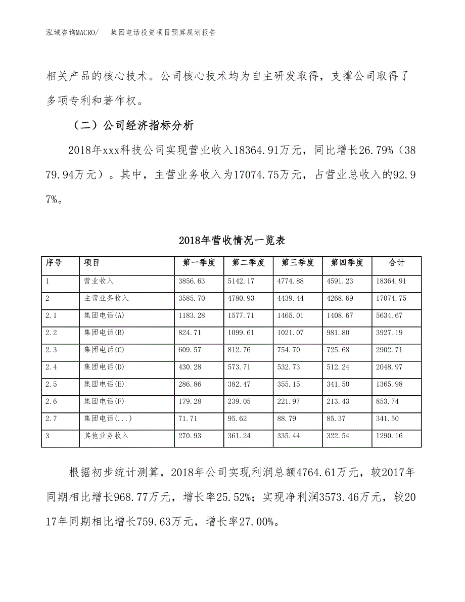 集团电话投资项目预算规划报告_第3页