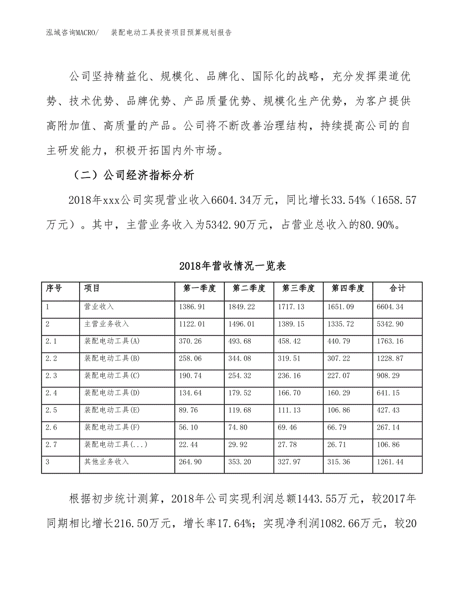 装配电动工具投资项目预算规划报告_第3页