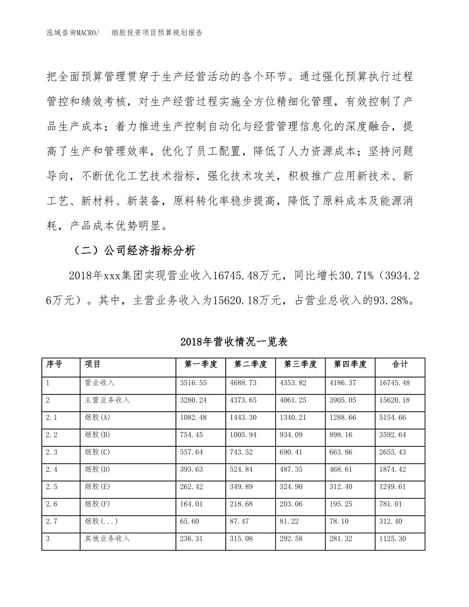 烟胶投资项目预算规划报告_第3页