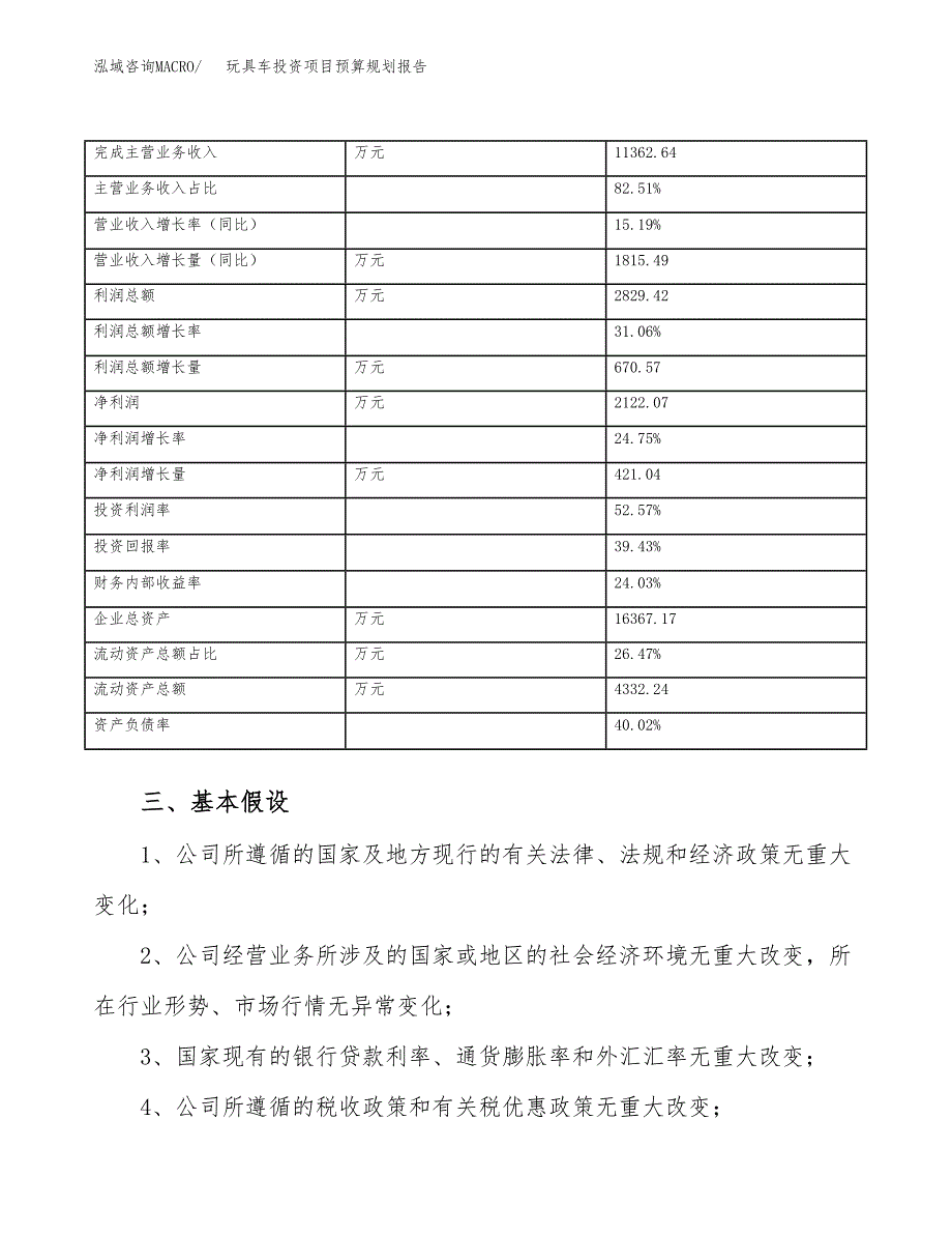 玩具车投资项目预算规划报告_第4页