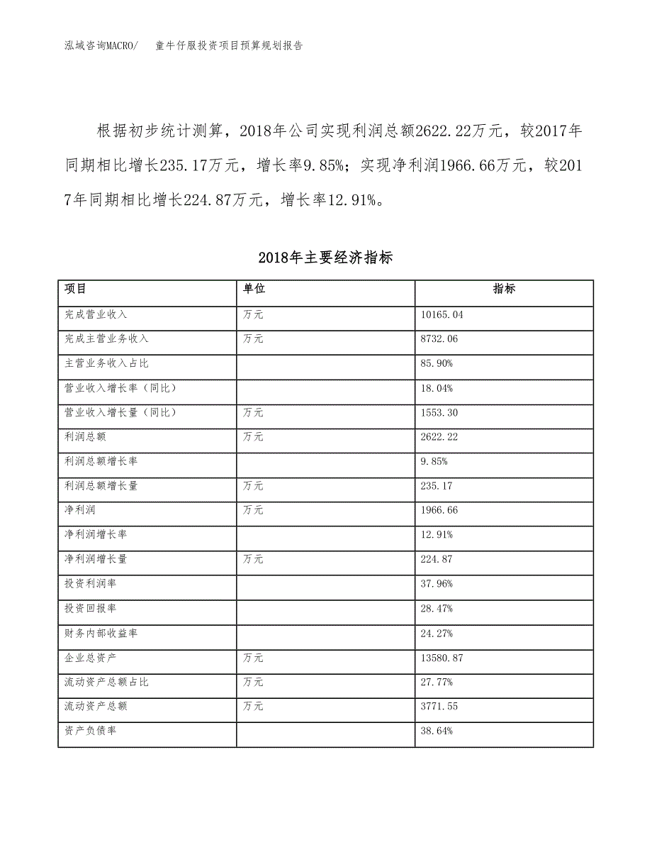 童牛仔服投资项目预算规划报告_第4页