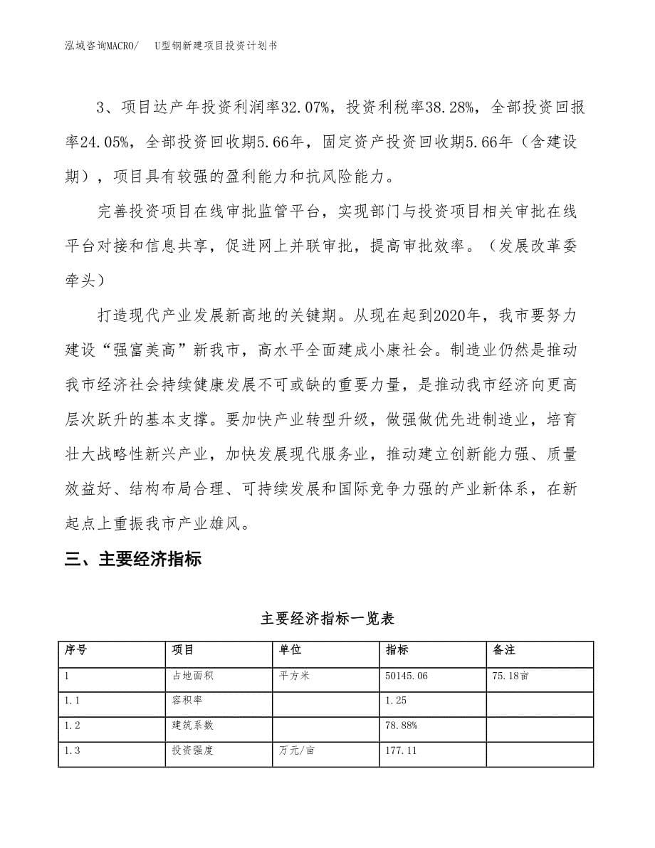 U型钢新建项目投资计划书_第5页