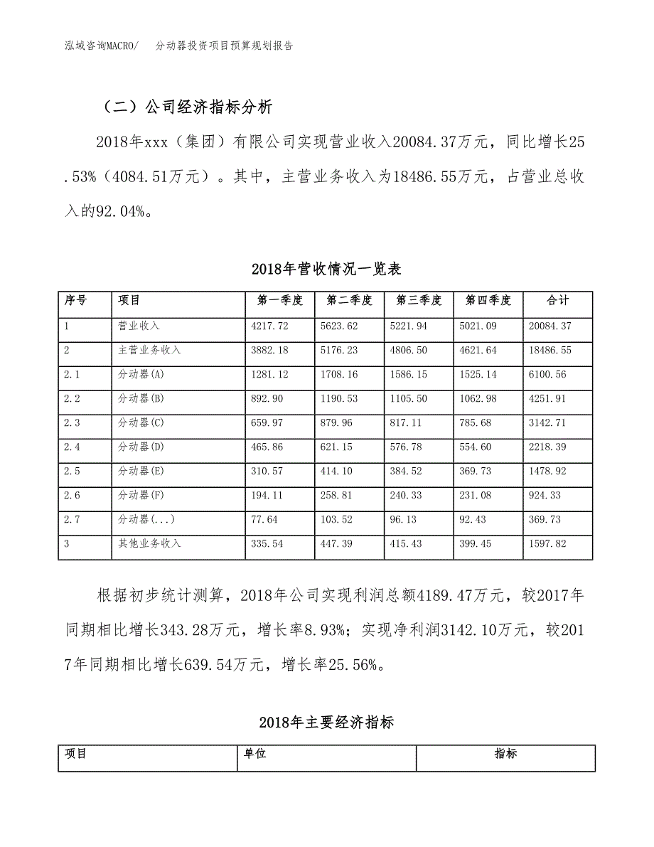 分动器投资项目预算规划报告_第3页