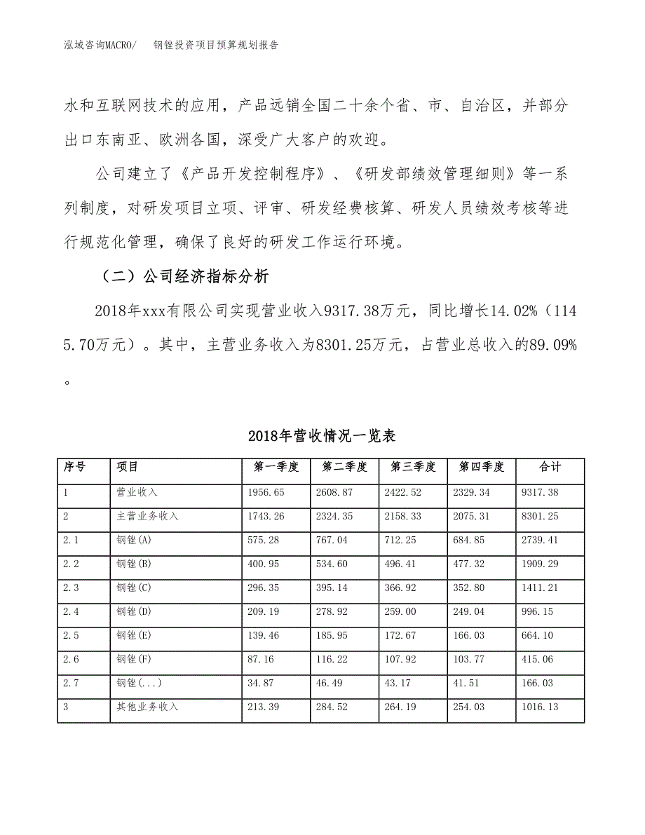 钢锉投资项目预算规划报告_第3页