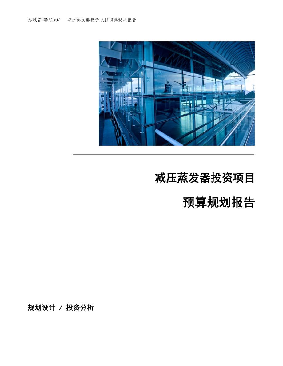 减压蒸发器投资项目预算规划报告_第1页