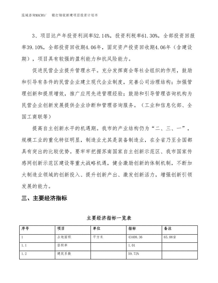 锻打钢锭新建项目投资计划书_第5页