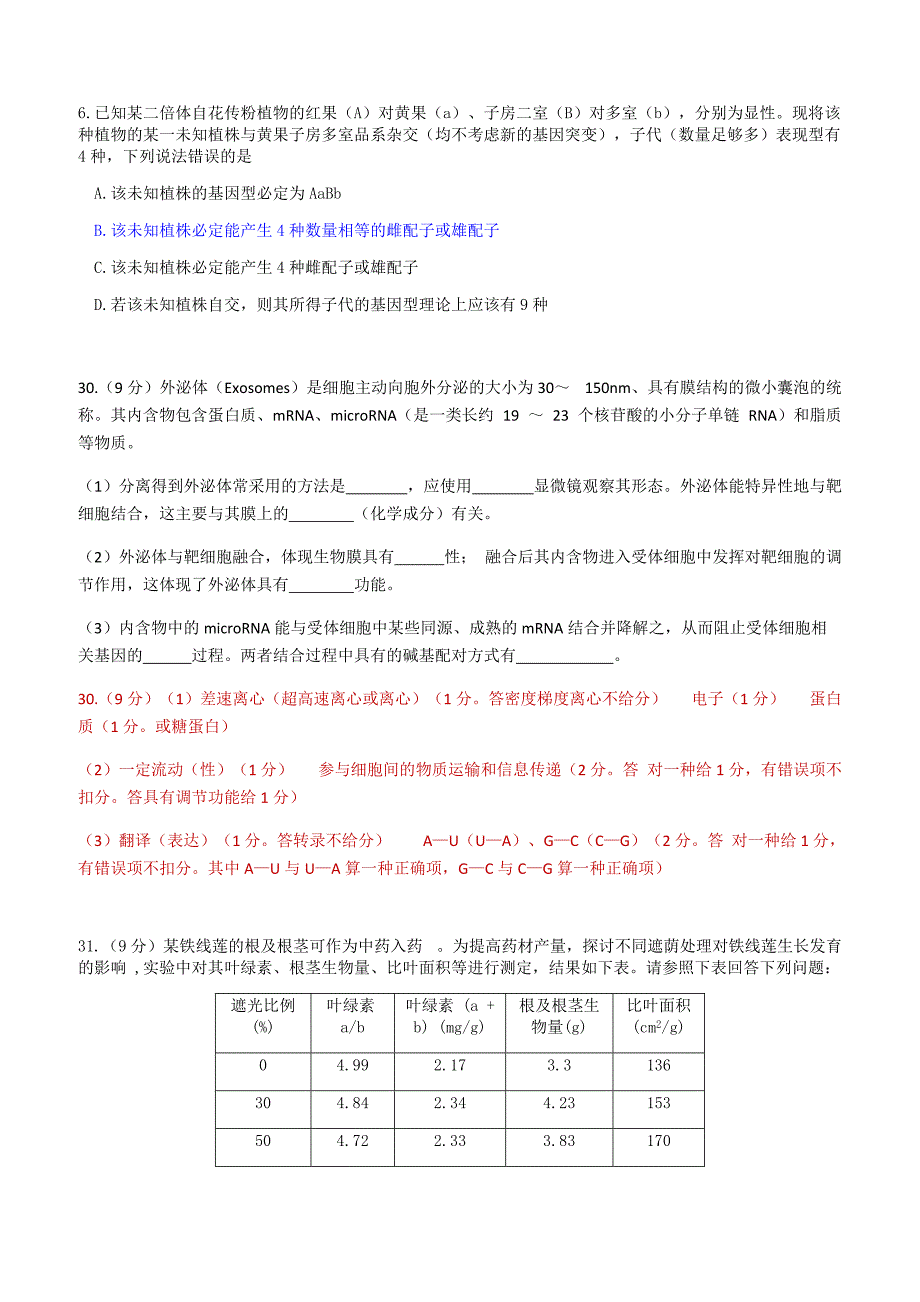 广东省惠州市2019届高三第二次调研考试理综生物科试卷含答案_第2页