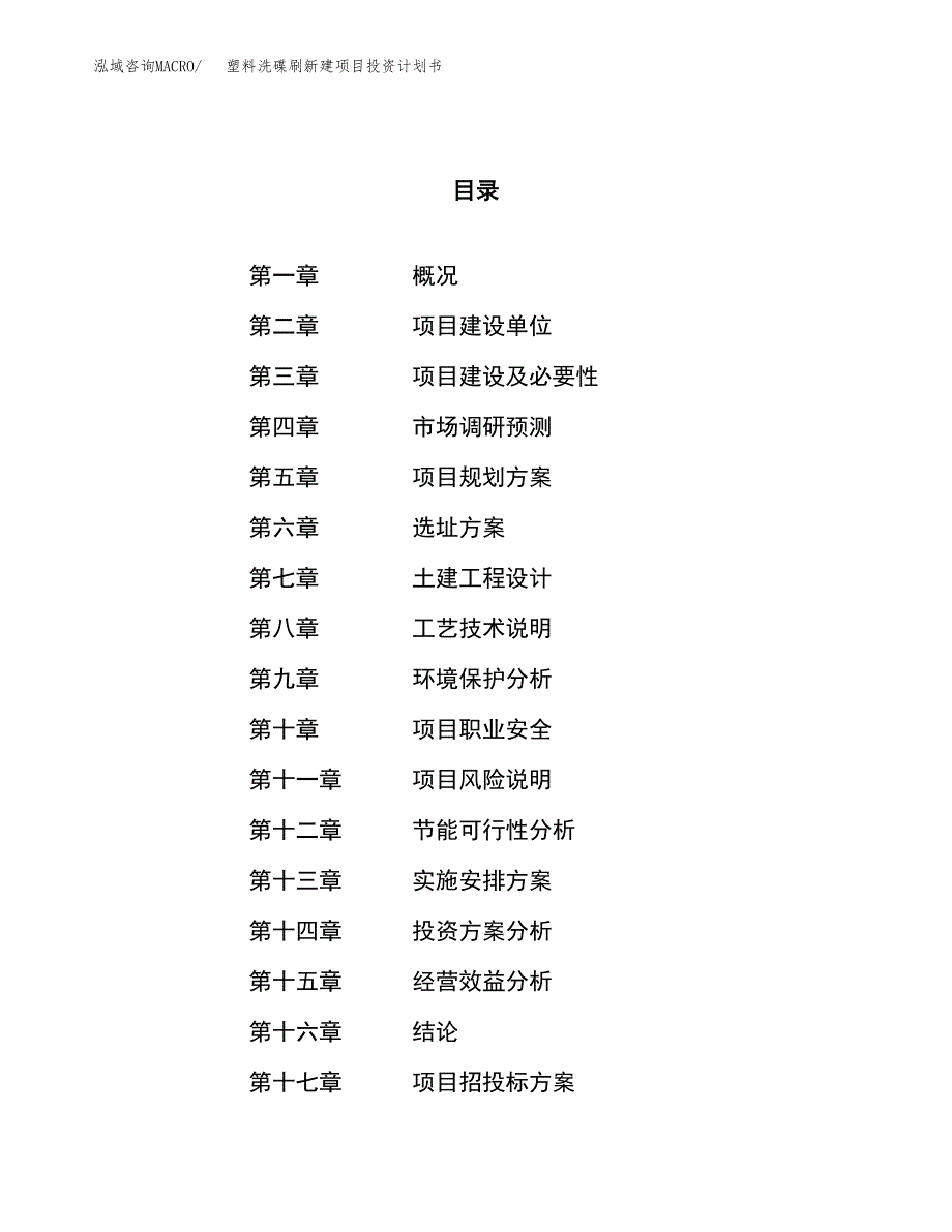 塑料洗碟刷新建项目投资计划书_第1页