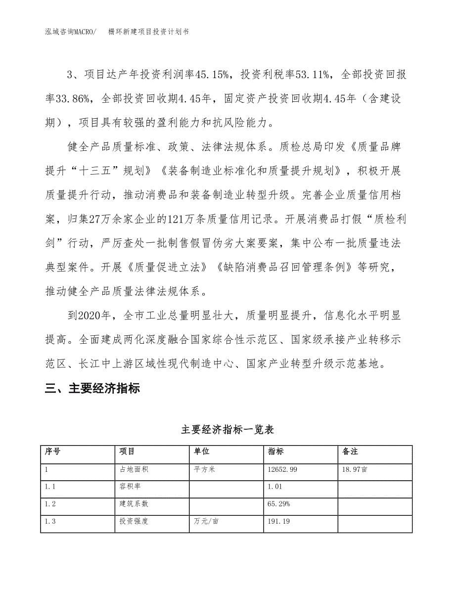 栅环新建项目投资计划书_第5页