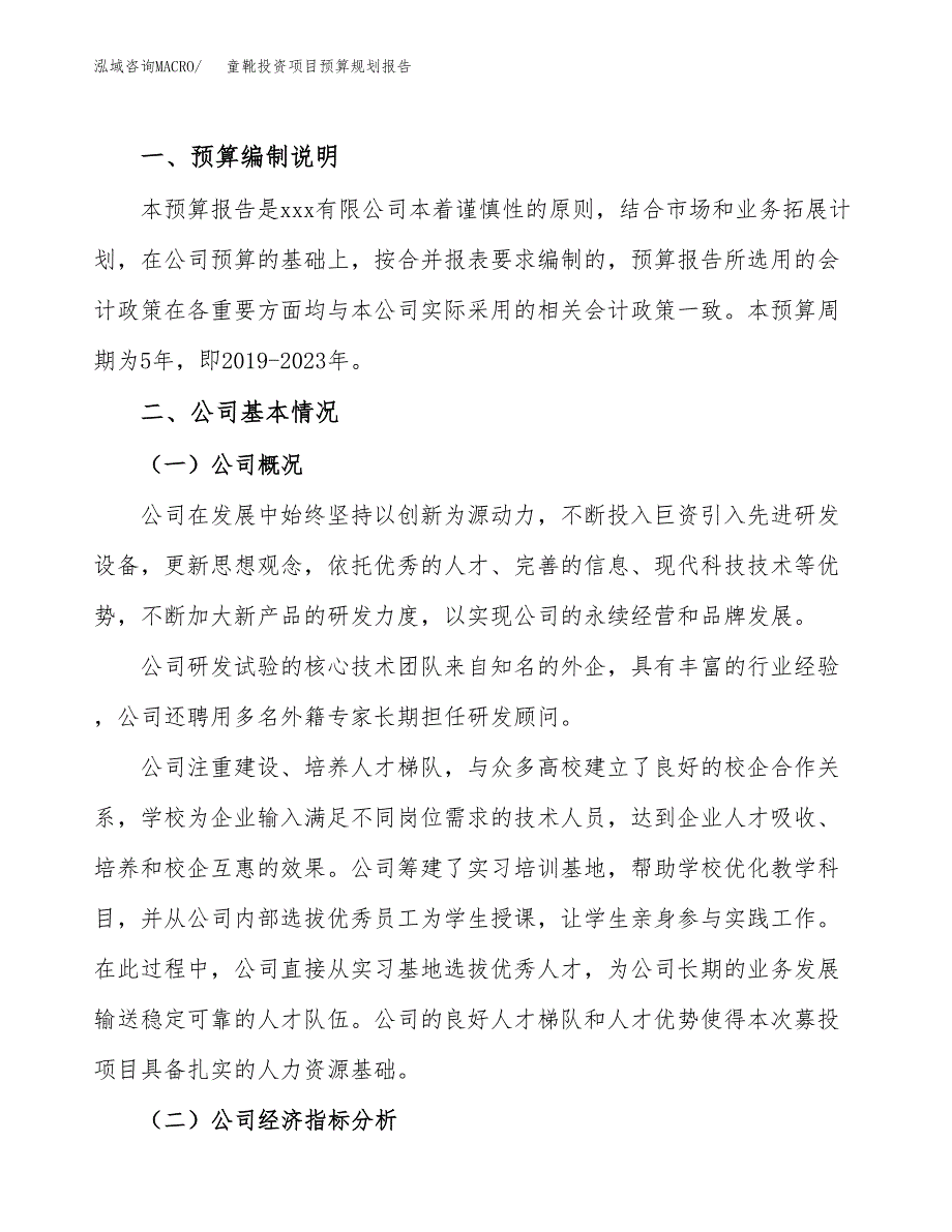 童靴投资项目预算规划报告_第2页