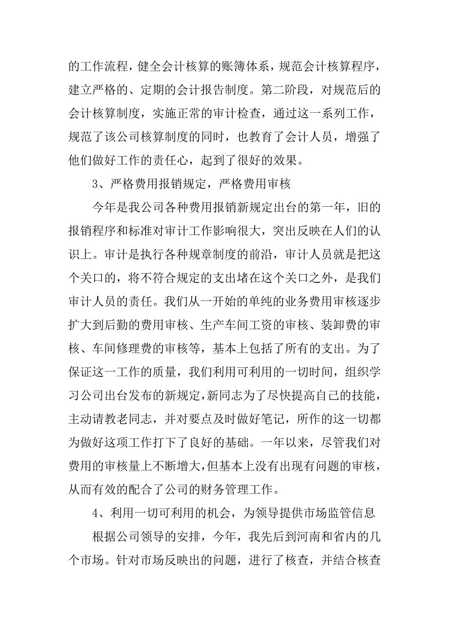 公司审计部门领导个人年终工作总结.doc_第3页