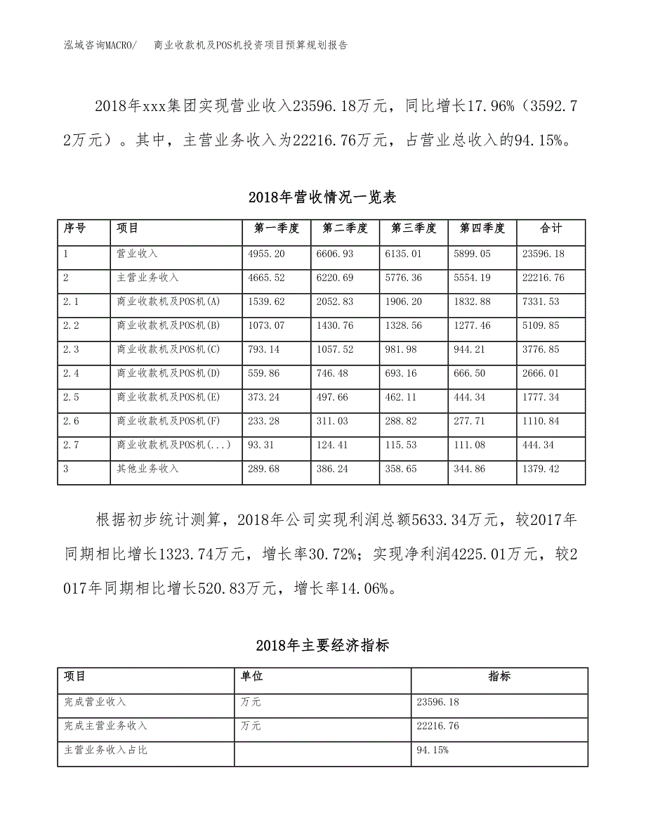 商业收款机及POS机投资项目预算规划报告_第3页