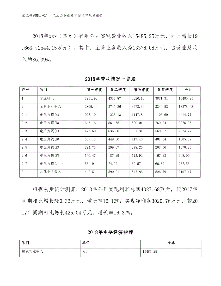 电压力锅投资项目预算规划报告_第3页