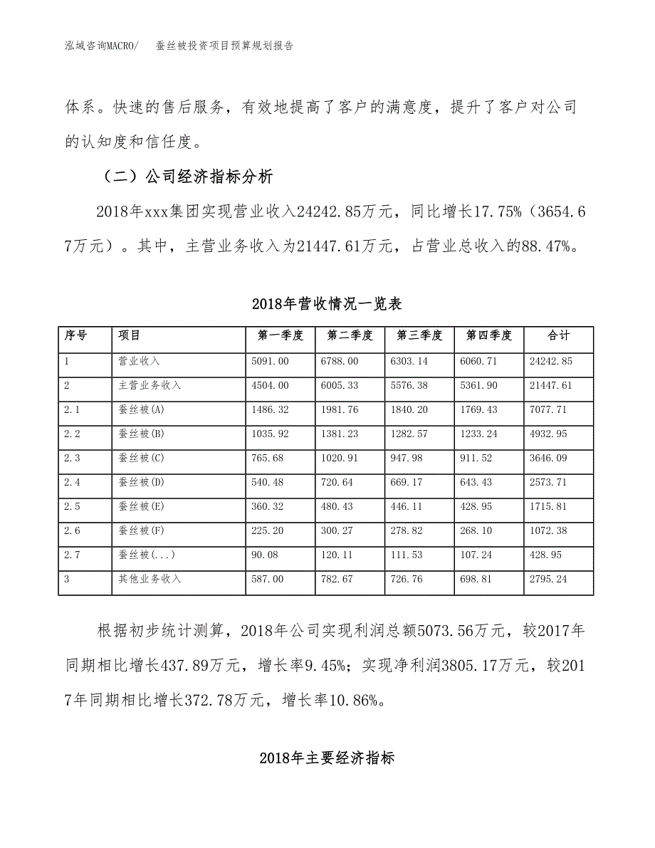 蚕丝被投资项目预算规划报告_第3页