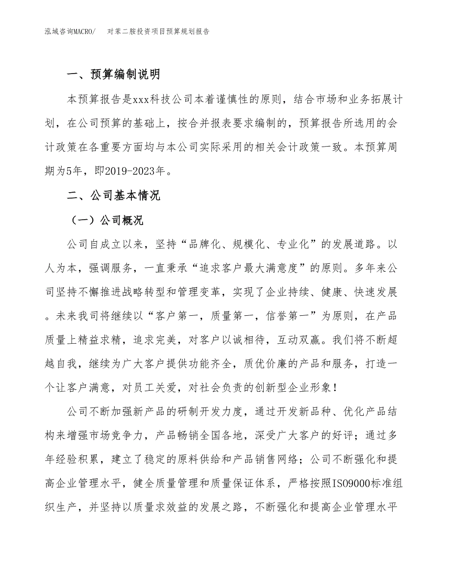 对苯二胺投资项目预算规划报告_第2页