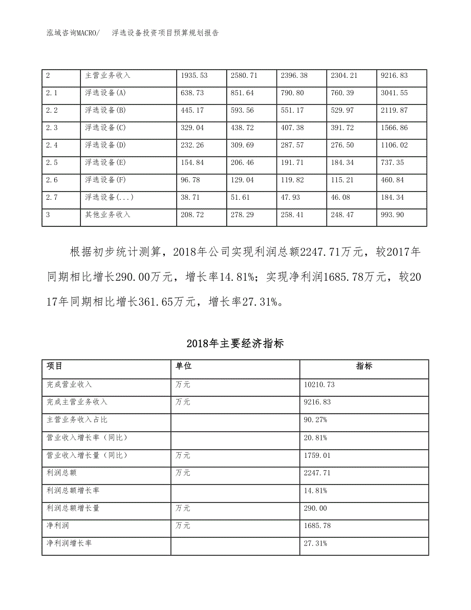 浮选设备投资项目预算规划报告_第4页