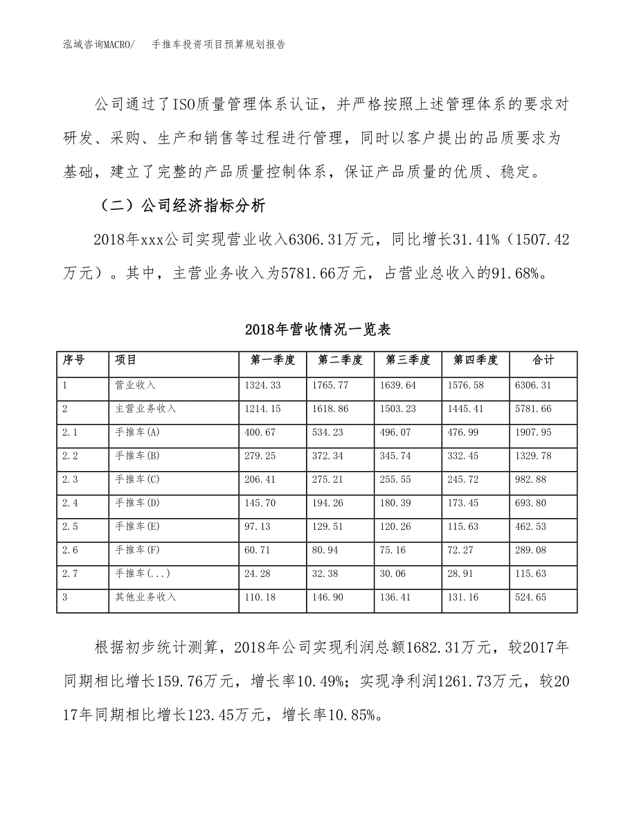 手推车投资项目预算规划报告_第3页